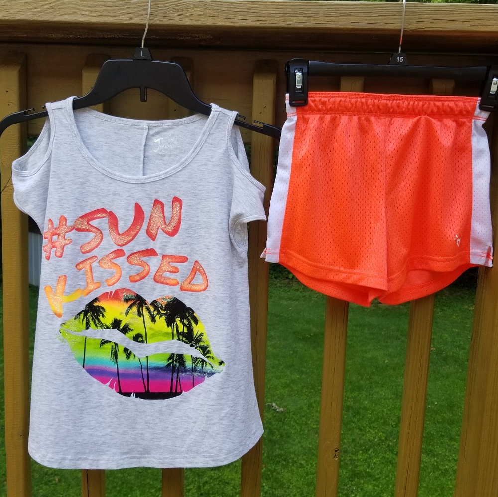 Justice Outfit Sun Kissed Cold Shoulder Shorts Set - Picture 4 of 8